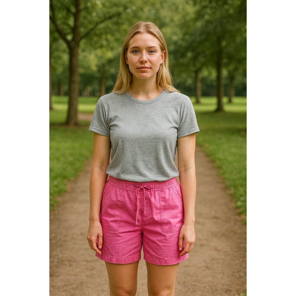 Talbots‎ Women's Size 12 Casual Shorts Pink Drawstring Elastic Waist Pockets